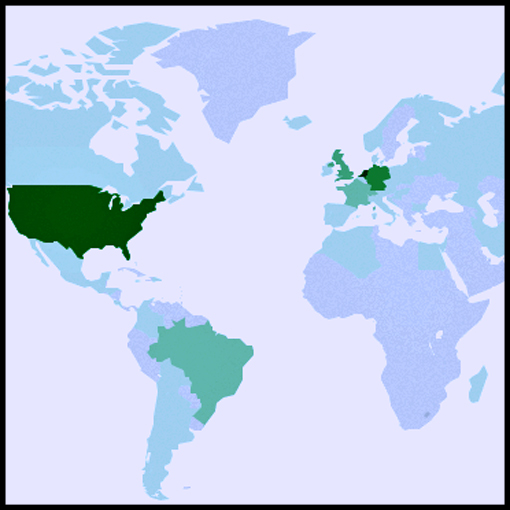 Site visits per country