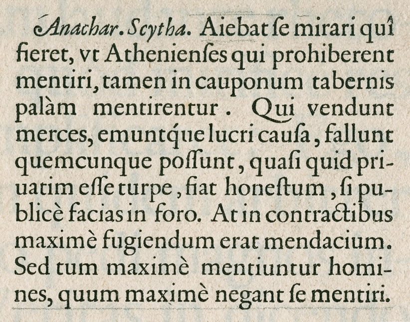 Parangon Romein in Plantin’s <em>Folio Specimen