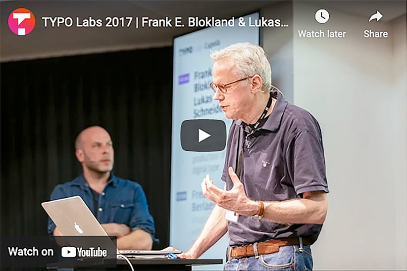 Frank E. Blokland speaking at the TYPO Labs 2017 conference