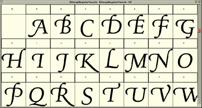 DTL Documenta Swash in bitmap format