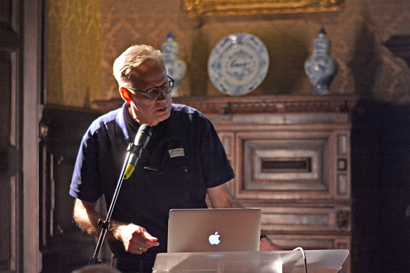 Frank E. Blokland talking at Museum Plantin-Moretus