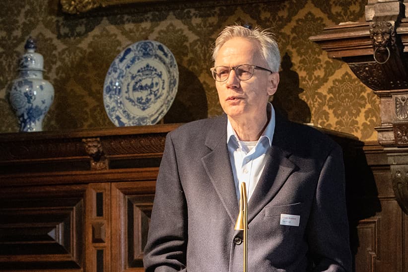 Dr. Frank E. Blokland talking at the Plantin Institute of Typography in 2022