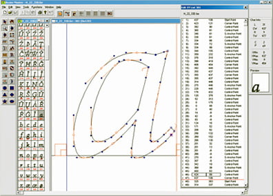 DTL BezierMaster: editing lowercase a