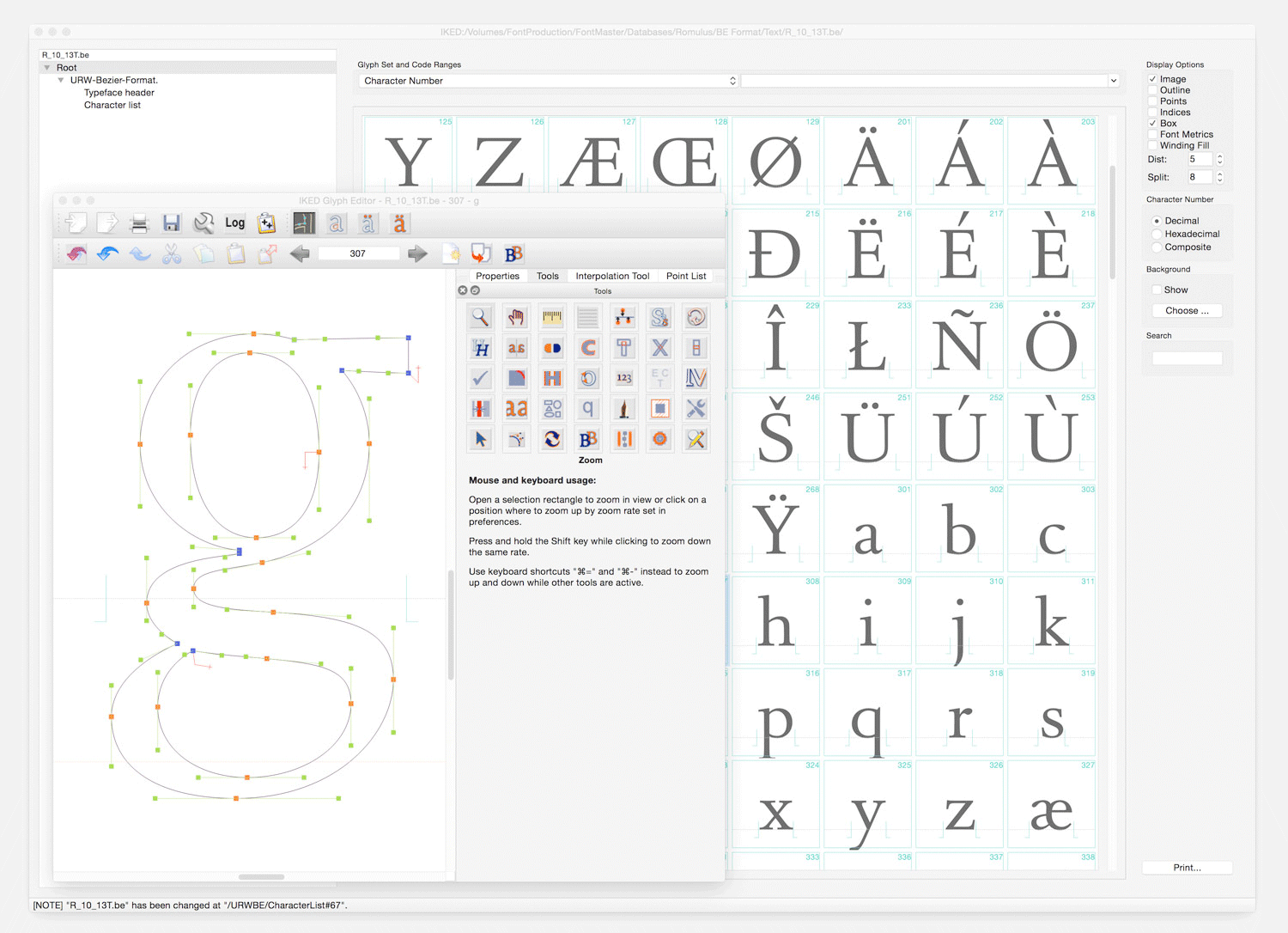 Digital letter contour