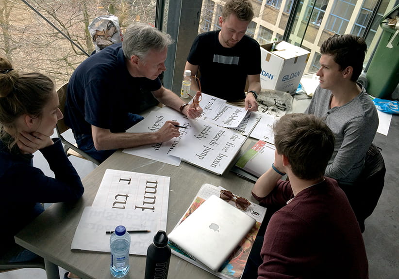 Frank E. Blokland lecturing at the KABK LetterStudio