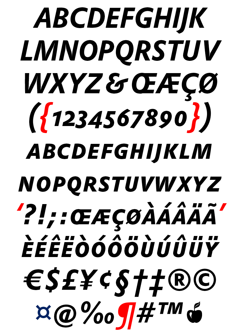DTL Prokyon Condensed Caps Bold Italic
