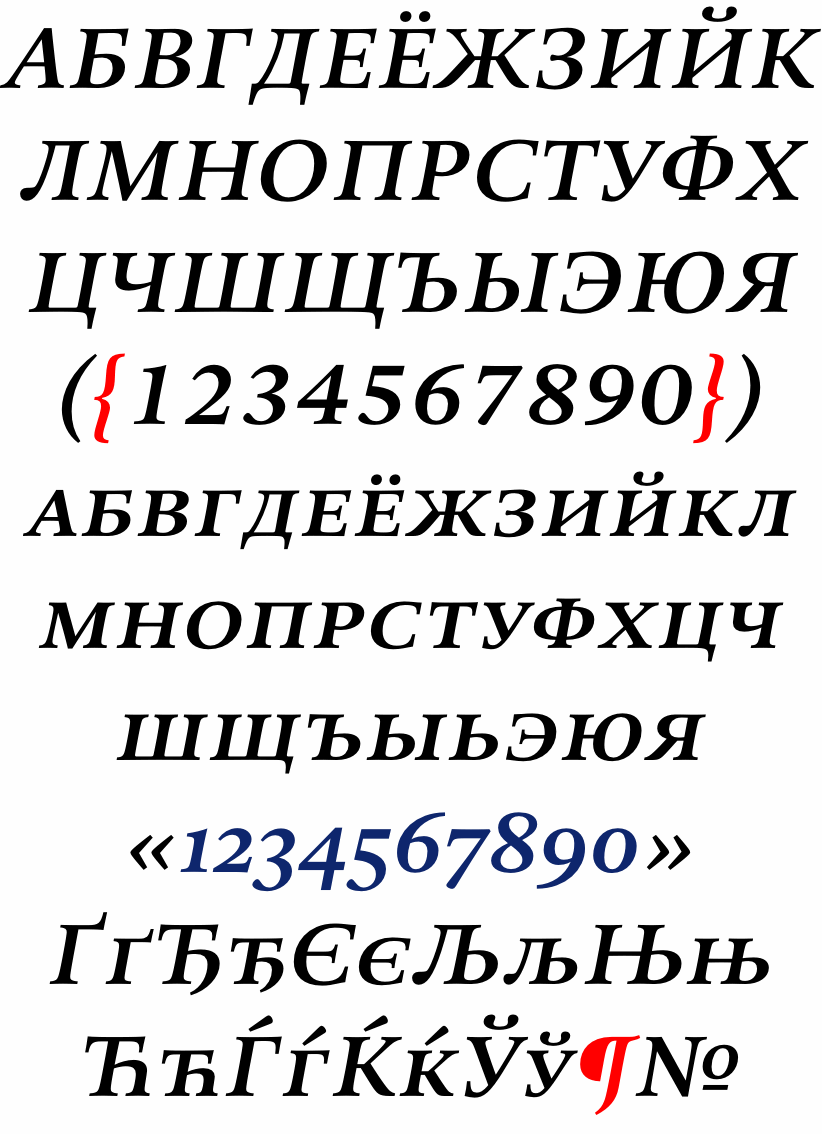 DTL Valiance Cyrillic Caps Medium Italic